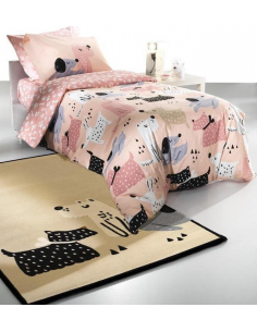 Σετ Σεντόνια Παιδικά 160x260 Doggy Pink