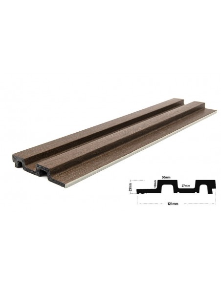 PS PANEL  ΜΕ 3D ΠΗΧΑΚΙΑ 08 RESIDENCE 21/122 mm DARK BROWN OAK