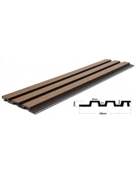 PS PANEL ΜΕ 3D ΠΗΧΑΚΙΑ 11 PIANO 12/122/2900mm GOLDEN OAK/D.BROWN