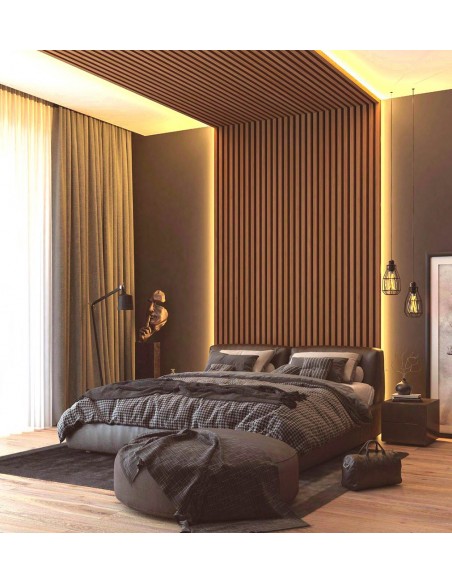 PS PANEL ΜΕ 3D ΠΗΧΑΚΙΑ 11 PIANO 12/122/2900mm GOLDEN OAK/D.BROWN