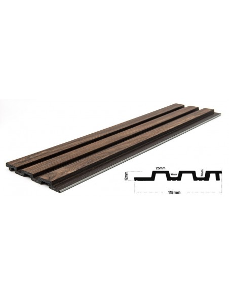 PS PANEL ΜΕ 3D ΠΗΧΑΚΙΑ 54 PIANO 12/122/2900mm WALNUT/DARK BROWN
