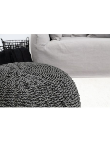 Πουφ Matera μαύρο (60x60x30) Soulworks 0490104