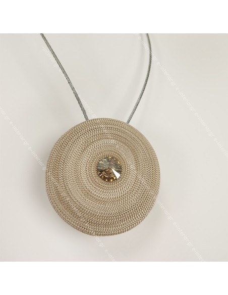 Μαγνήτης κουρτίνας Μπεζ με Strass 003