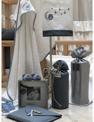 Σετ Σεντόνια Λίκνου Dreamy Owl - Blue