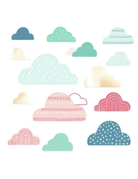 Αυτοκόλλητα τοίχου Πολύχρωμα Σύννεφα με καθρέπτες