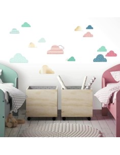 Αυτοκόλλητα τοίχου Πολύχρωμα Σύννεφα με καθρέπτες