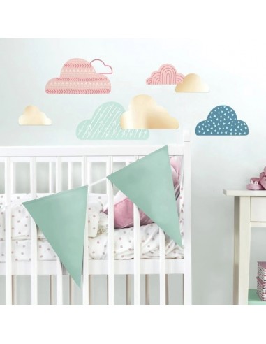 Αυτοκόλλητα τοίχου Πολύχρωμα Σύννεφα με καθρέπτες