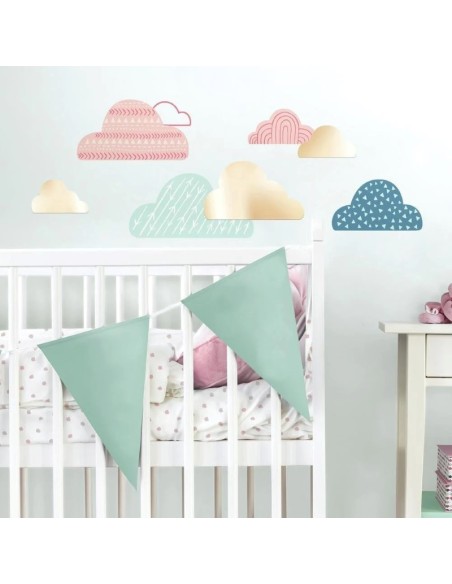 Αυτοκόλλητα τοίχου Πολύχρωμα Σύννεφα με καθρέπτες