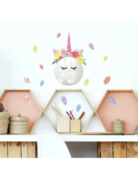 Αυτοκόλλητα τοίχου καθρέπτης μονόκερος