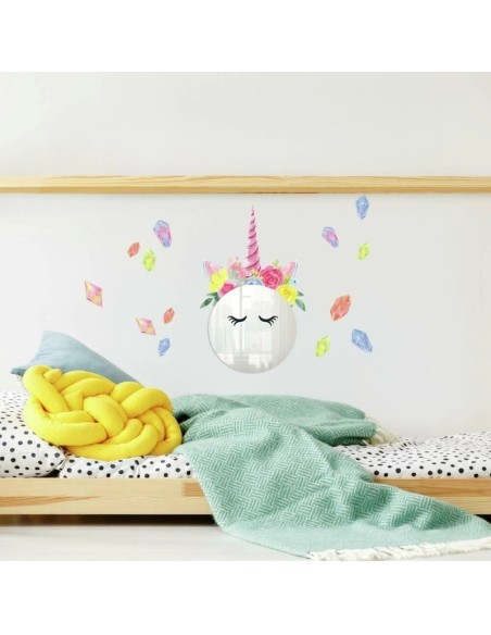 Αυτοκόλλητα τοίχου καθρέπτης μονόκερος