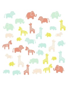 Αυτοκόλλητα τοίχου Ζωάκια Παστέλ 2