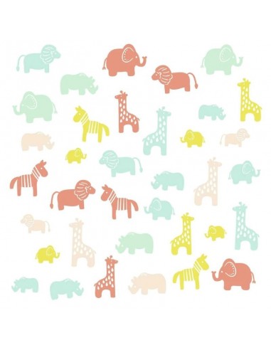 Αυτοκόλλητα τοίχου Ζωάκια Παστέλ