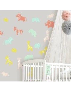 Αυτοκόλλητα τοίχου Ζωάκια Παστέλ