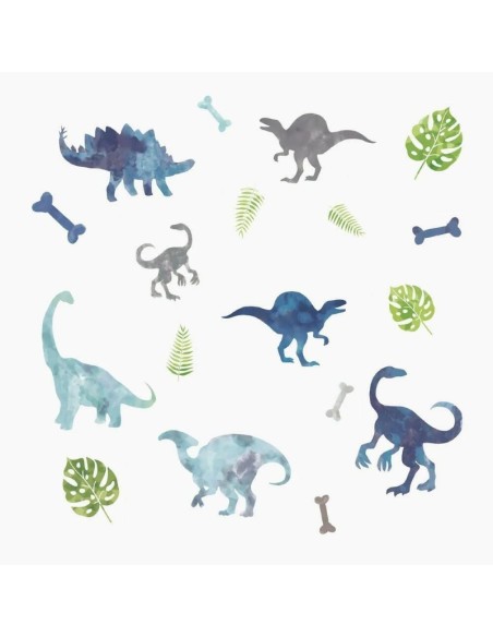 Αυτοκόλλητα τοίχου Δεινόσαυροι με νερομπογιά