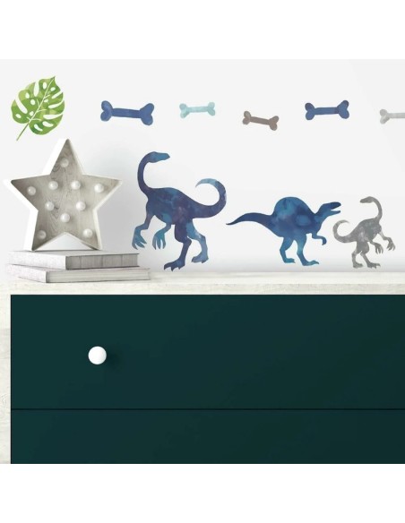 Αυτοκόλλητα τοίχου Δεινόσαυροι με νερομπογιά