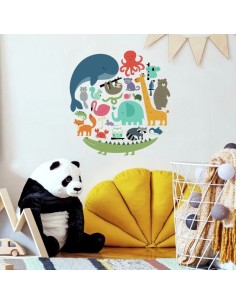 Αυτοκόλλητα τοίχου Ζωάκια-Υδρόγειος