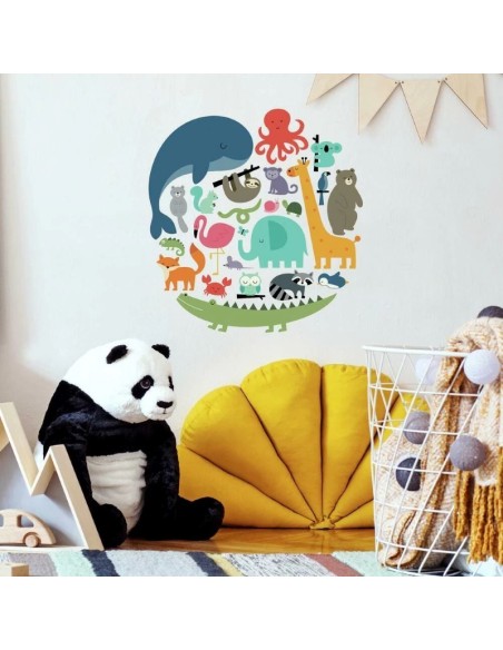 Αυτοκόλλητα τοίχου Ζωάκια-Υδρόγειος