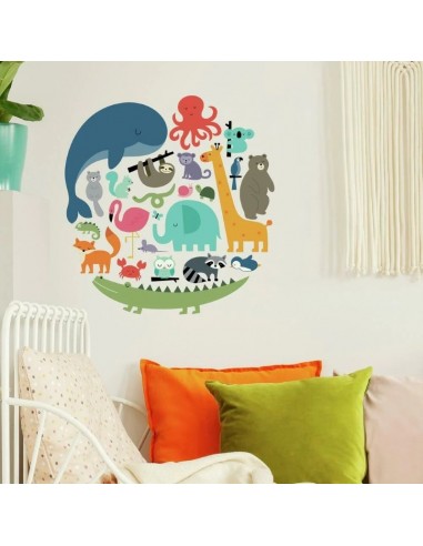 Αυτοκόλλητα τοίχου Ζωάκια-Υδρόγειος