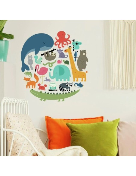 Αυτοκόλλητα τοίχου Ζωάκια-Υδρόγειος