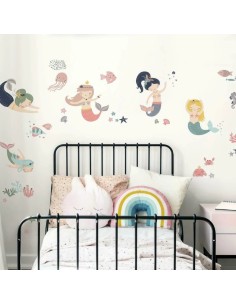 Αυτοκόλλητα τοίχου Γοργόνες παστέλ