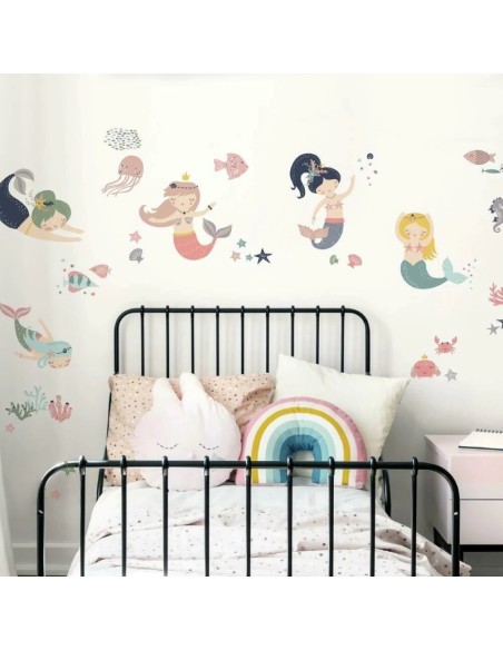 Αυτοκόλλητα τοίχου Γοργόνες παστέλ