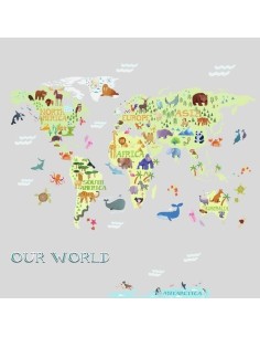 Αυτοκόλλητα τοίχου Ο κόσμος με τα ζώα του