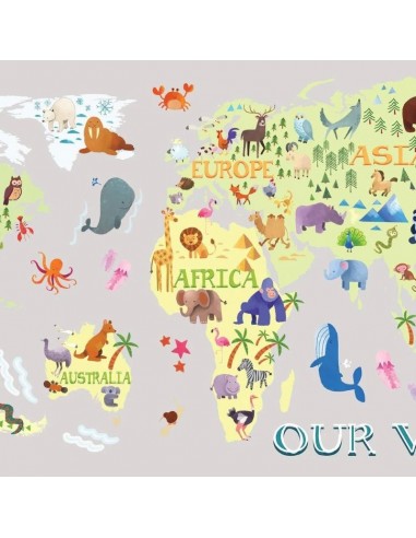 Αυτοκόλλητα τοίχου Ο κόσμος με τα ζώα του
