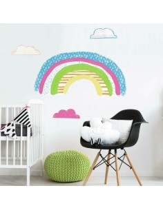 Αυτοκόλλητα τοίχου Ουράνιο τόξο & σύννεφα