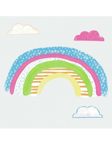 Αυτοκόλλητα τοίχου Ουράνιο τόξο & σύννεφα