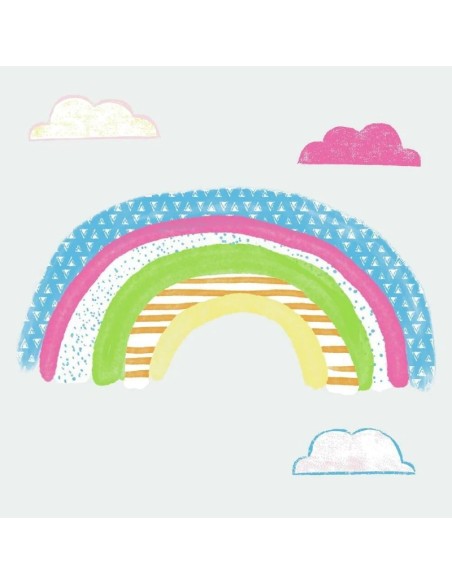Αυτοκόλλητα τοίχου Ουράνιο τόξο & σύννεφα