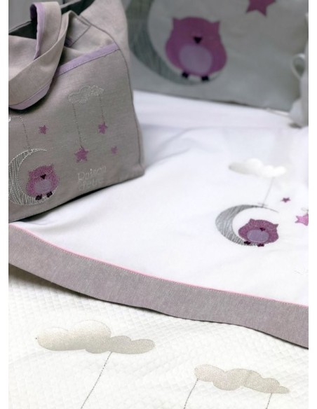 Πάντα Κούνιας Dreamy Owl - Lilac 45x210