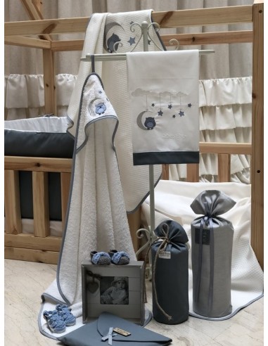 Βρεφική κάπα Dreamy Owl - Blue 80x80