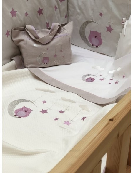 Σετ Προίκα Μωρού Dreamy Owl - Lilac - Βασικό πακέτο 7 τεμαχίων