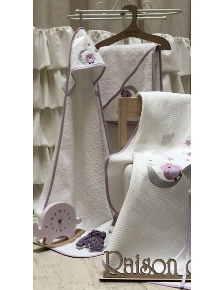 Σετ Προίκα Μωρού Dreamy Owl - Lilac - Βασικό πακέτο 7 τεμαχίων