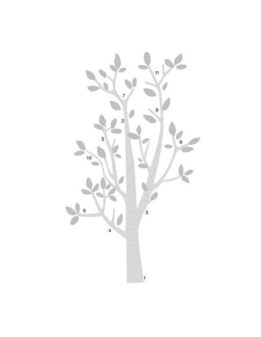 Αυτοκόλλητα τοίχου Δέντρο Λευκό-Γκρι