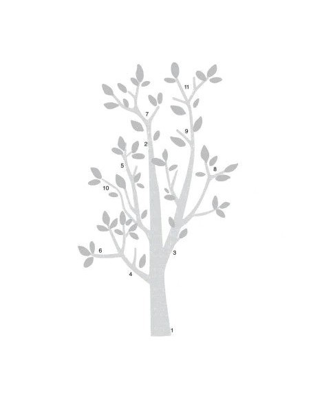 Αυτοκόλλητα τοίχου Δέντρο Λευκό-Γκρι