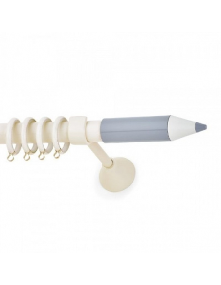 Κουρτινόξυλο PENCIL ΕΚΡΟΥ - ΓΚΡΙ Φ25