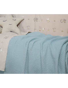 Βρεφική Κουβέρτα Κούνιας 110Χ150 Smooth - Blue