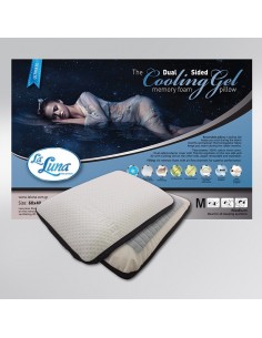 The Dual Sided Cooling Gel Memory Foam Pillow 60x40x16