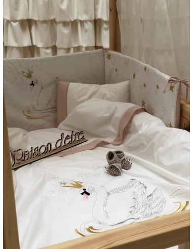 Σετ Σεντόνια Κούνιας - Swan with a Crown