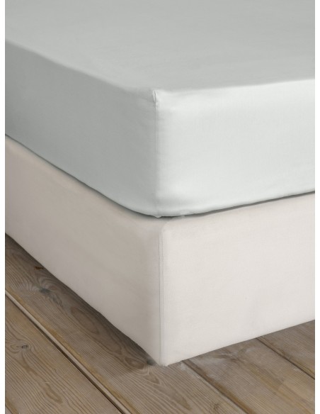 Σεντόνι Βαμβακοσατέν Υπέρδιπλο με Λάστιχο Για Στρώμα 165x205+35 Superior Satin - Soft Gray