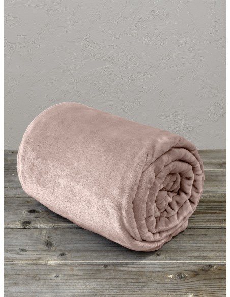 Κουβέρτα Fleece Υπέρδιπλη 220x240 - Meleg Light Pink