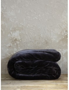 Κουβέρτα Βελουτέ Υπέρδιπλη 220x240 Coperta - Black