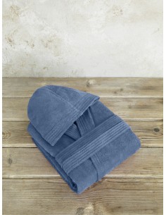 Μπουρνούζι με κουκούλα Zen - Medium - Shadow Blue