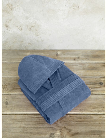 Μπουρνούζι με κουκούλα Zen - Medium - Shadow Blue