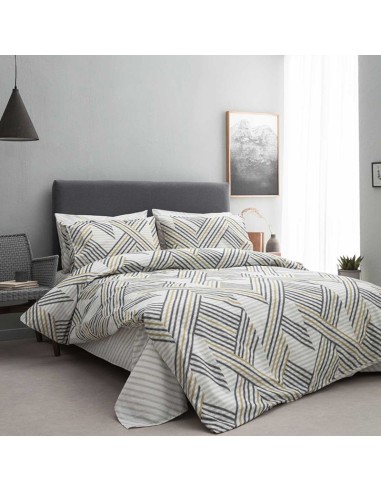 Σετ Σεντόνια Διπλά 200Χ260 Zelma-1 Grey/Yellow