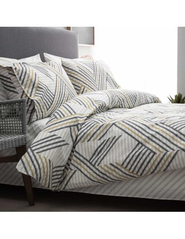 Σετ Σεντόνια Διπλά 200Χ260 Zelma-1 Grey/Yellow