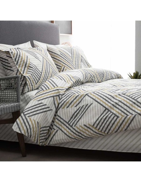 Σετ Σεντόνια Διπλά 200Χ260 Zelma-1 Grey/Yellow