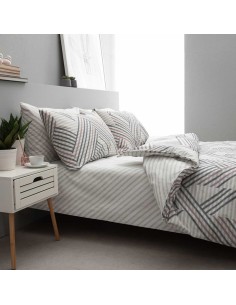 Σετ Σεντόνια Διπλά 200Χ260 Zelma-2 Grey/Pink