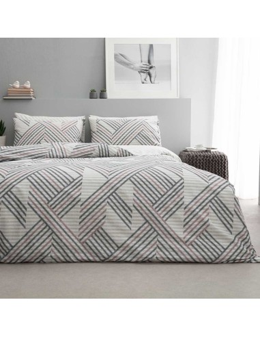 Σετ Σεντόνια Διπλά 200Χ260 Zelma-2 Grey/Pink